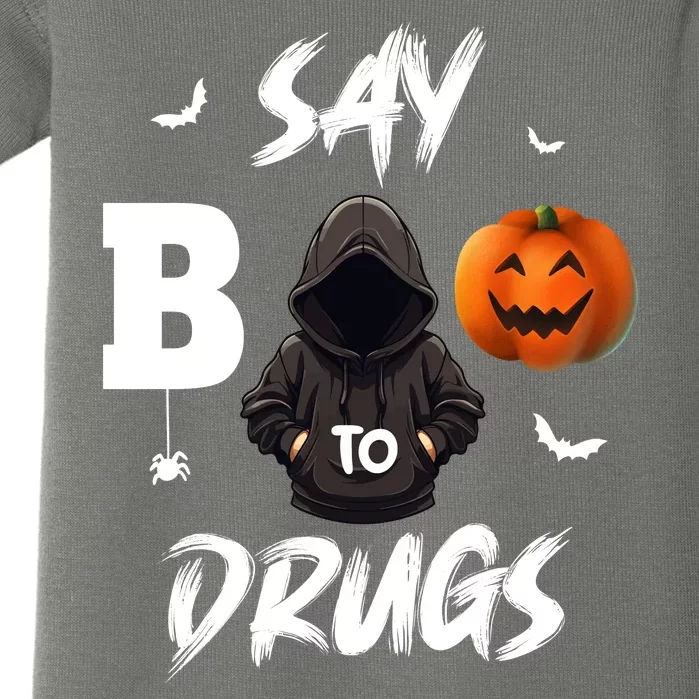 Say Boo To Drugs Halloween Pumpkin Awareness Baby Bodysuit