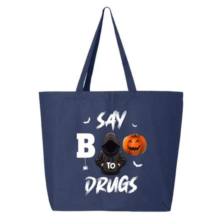 Say Boo To Drugs Halloween Pumpkin Awareness 25L Jumbo Tote