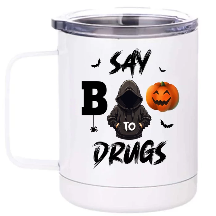 Say Boo To Drugs Halloween Pumpkin Awareness Front & Back 12oz Stainless Steel Tumbler Cup