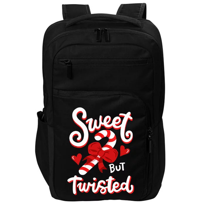 Sweet But Twisted Funny Christmas Holidays Candy Cane Lover Impact Tech Backpack