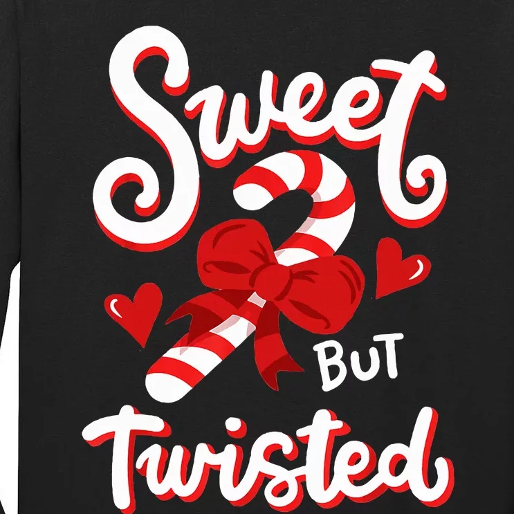 Sweet But Twisted Funny Christmas Holidays Candy Cane Lover Tall Long Sleeve T-Shirt