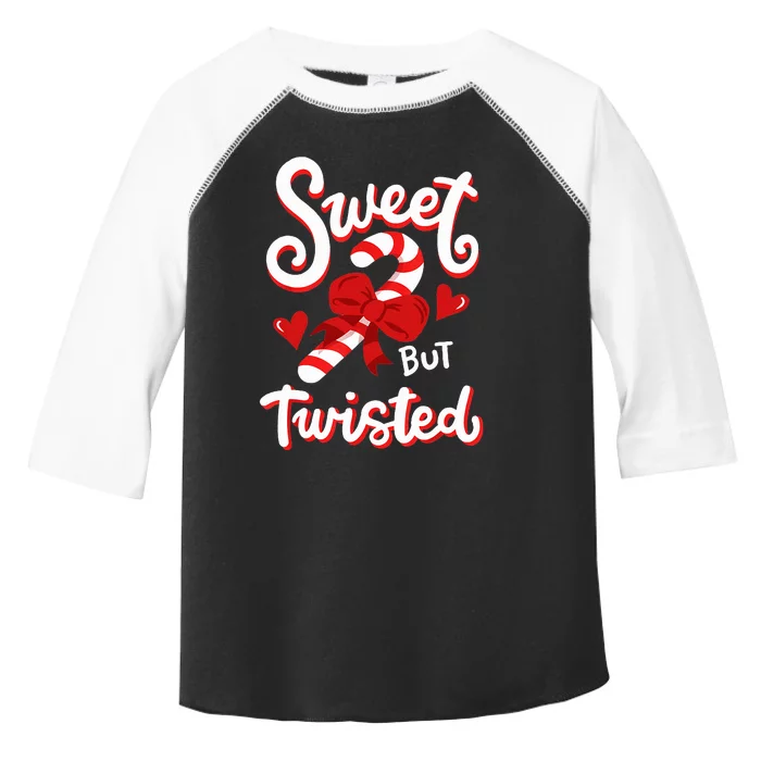 Sweet But Twisted Funny Christmas Holidays Candy Cane Lover Toddler Fine Jersey T-Shirt