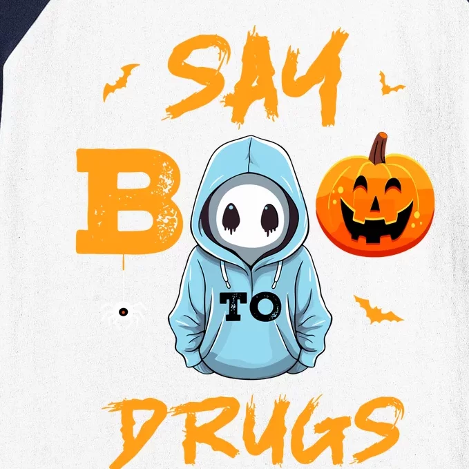 Say Boo To Drugs Funny Halloween Red Ribbon Week Awareness Baseball Sleeve Shirt