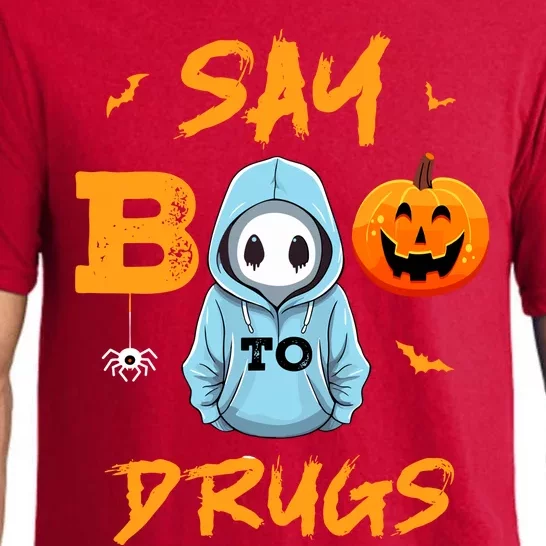 Say Boo To Drugs Funny Halloween Red Ribbon Week Awareness Pajama Set