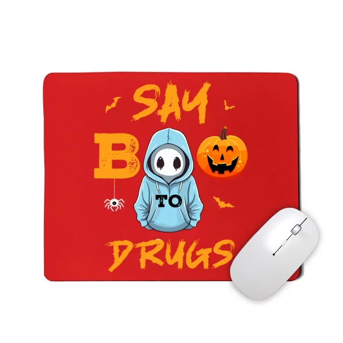 Say Boo To Drugs Funny Halloween Red Ribbon Week Awareness Mousepad