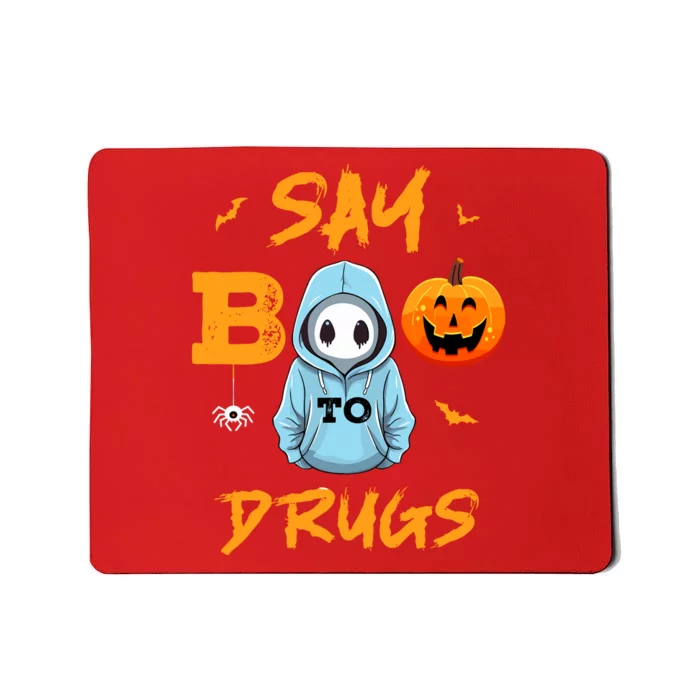 Say Boo To Drugs Funny Halloween Red Ribbon Week Awareness Mousepad