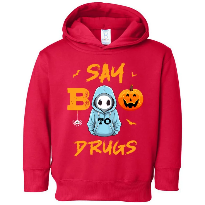 Say Boo To Drugs Funny Halloween Red Ribbon Week Awareness Toddler Hoodie