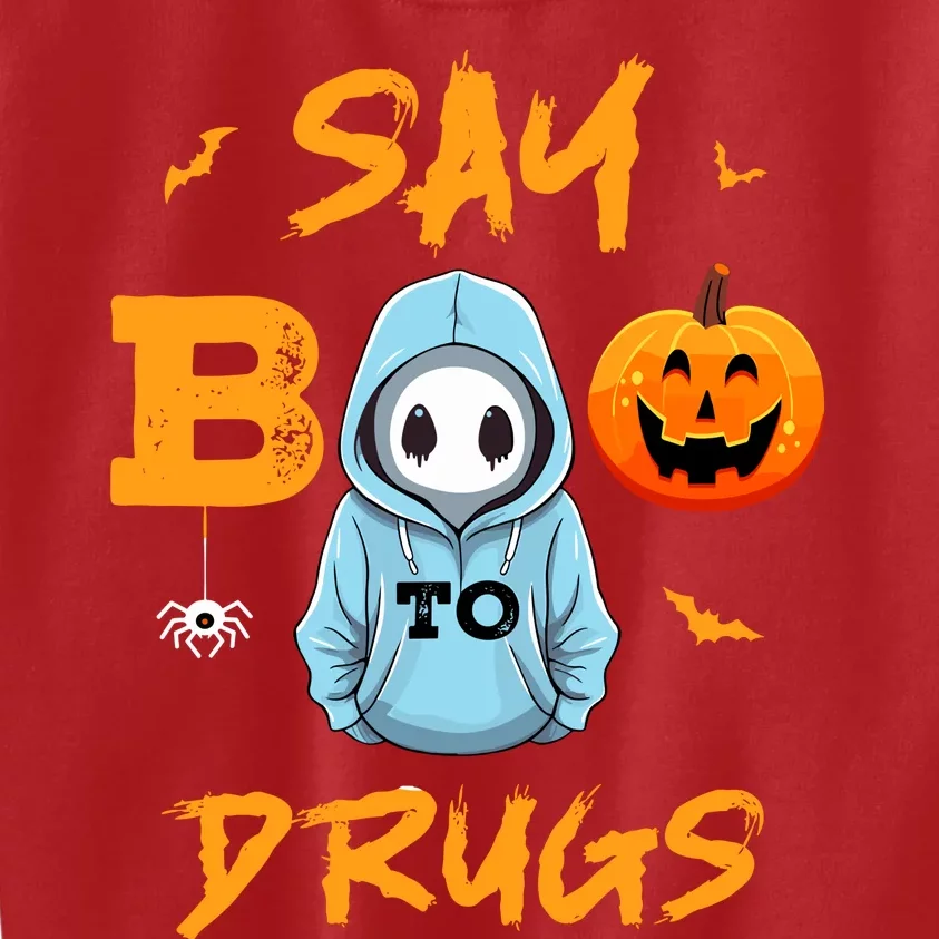 Say Boo To Drugs Funny Halloween Red Ribbon Week Awareness Kids Sweatshirt