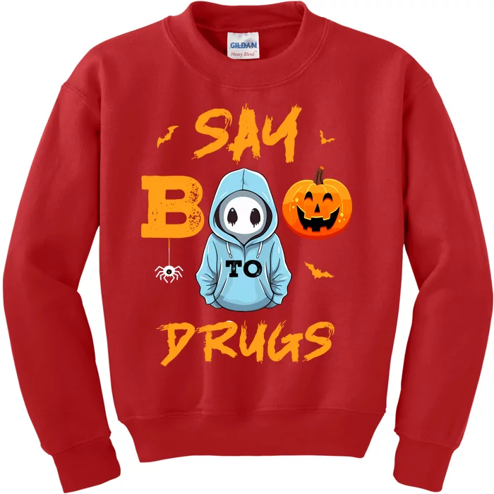 Say Boo To Drugs Funny Halloween Red Ribbon Week Awareness Kids Sweatshirt