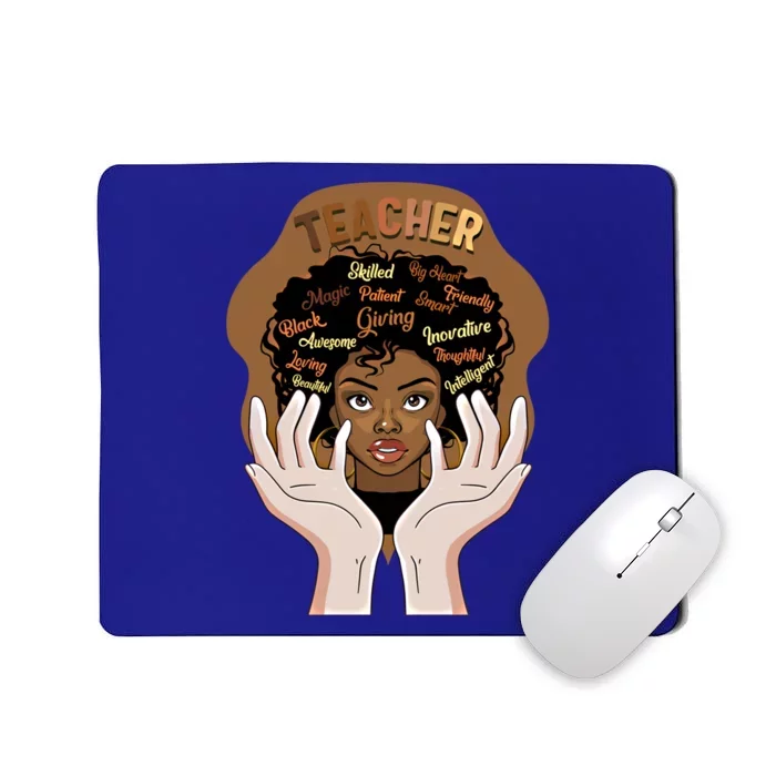 Smart Black Teacher Afro Curly Hair Educated Black Teacher G Gift Mousepad