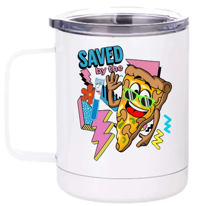 Saved By The Pizza Lab Week Medical Lab Science Lab Tech Phlebotomy Front & Back 12oz Stainless Steel Tumbler Cup