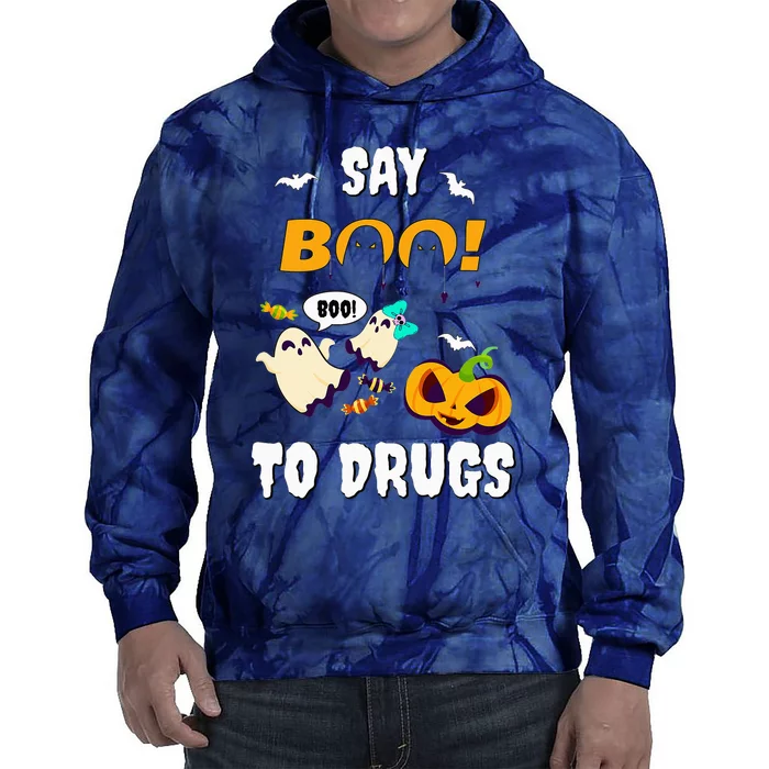 Say Boo To Drugs Red Ribbon Week Awareness Tie Dye Hoodie