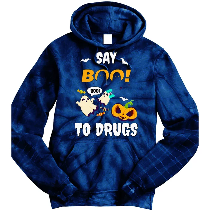 Say Boo To Drugs Red Ribbon Week Awareness Tie Dye Hoodie