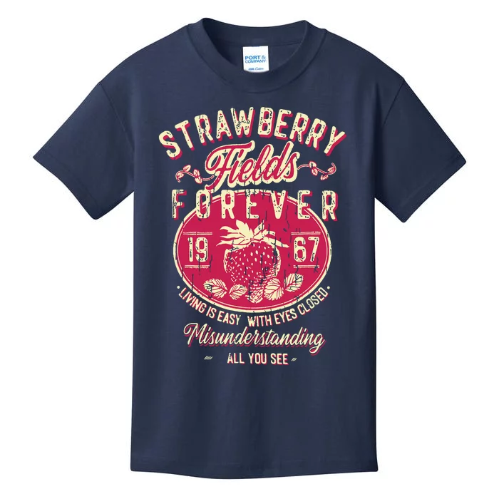 Straw Berry Tields Forever 1967 Vintage Kids T-Shirt