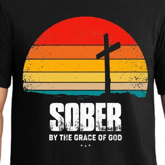 Sober By The Grace Of God Aa Recovery Christian Sobriety Pajama Set