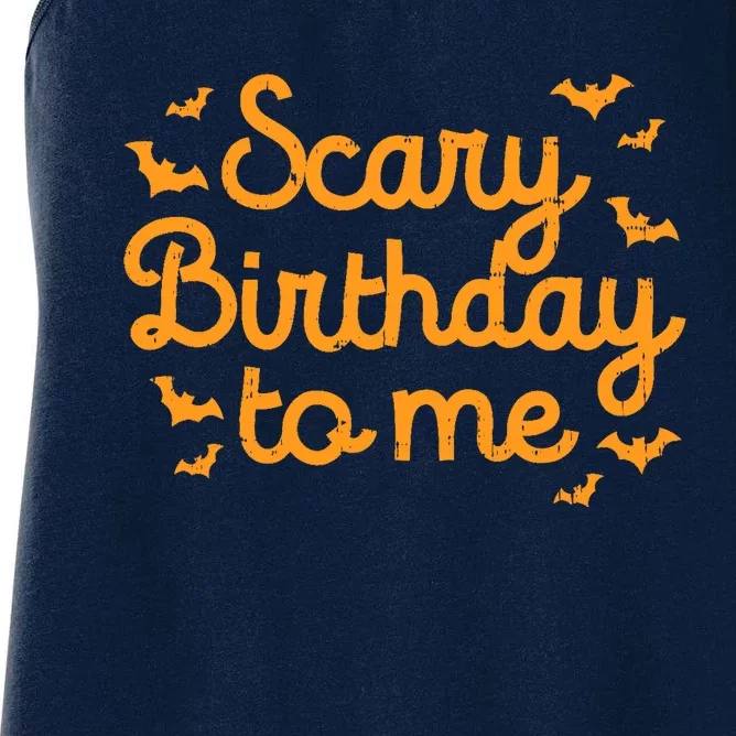 Scary Birthday To Me Funny Born On Halloween Bday Party Gift Women's Racerback Tank