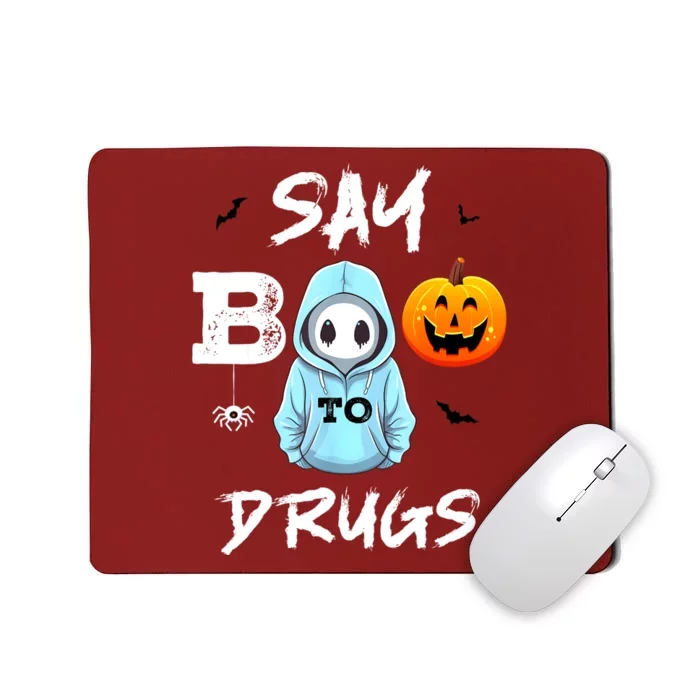 Say Boo To Drugs Funny Halloween Red Ribbon Week Awareness Mousepad