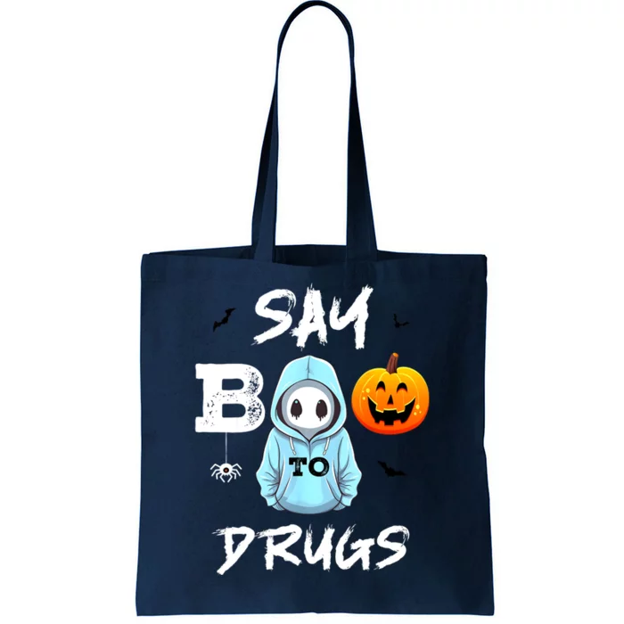 Say Boo To Drugs Funny Halloween Red Ribbon Week Awareness Tote Bag