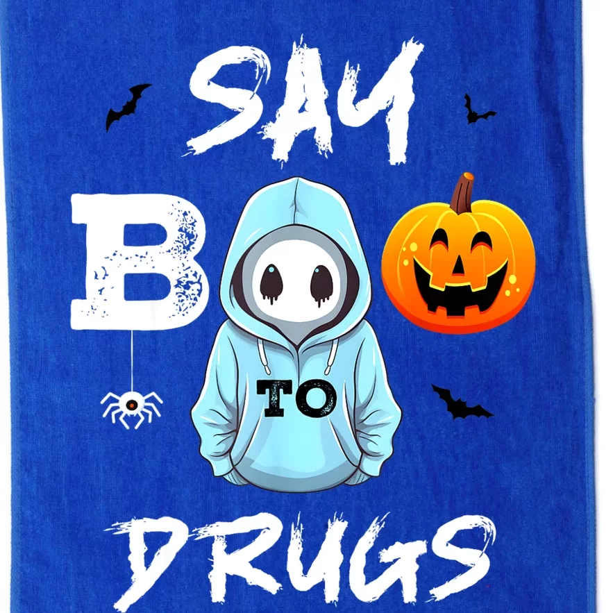 Say Boo To Drugs Funny Halloween Red Ribbon Week Awareness Platinum Collection Golf Towel