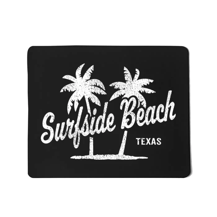 Surfside Beach Texas Vintage 70s Palm Trees Graphic Mousepad