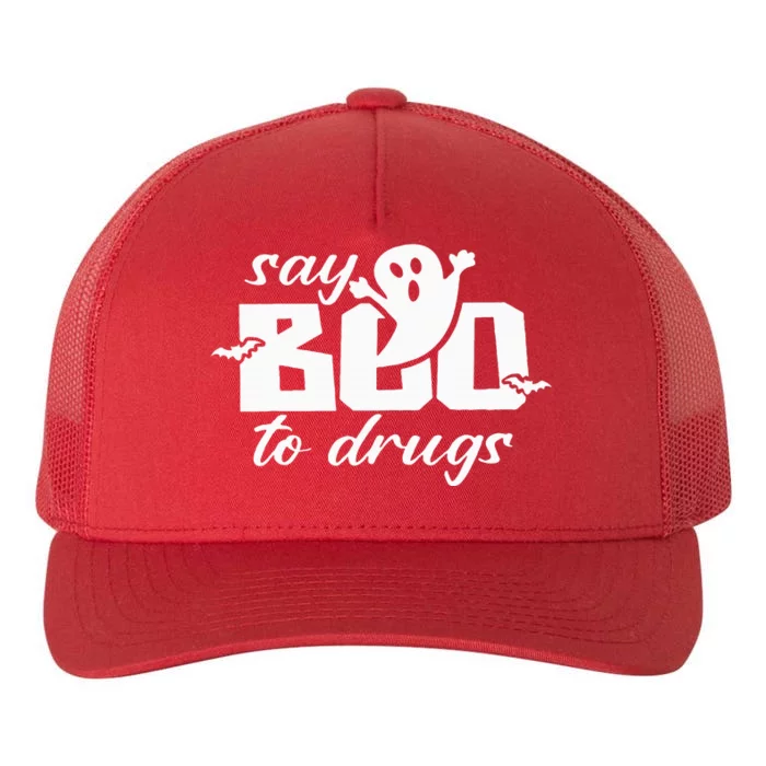 Say Boo To Drugs Funny Halloween Red Ribbon Week Awareness Yupoong Adult 5-Panel Trucker Hat