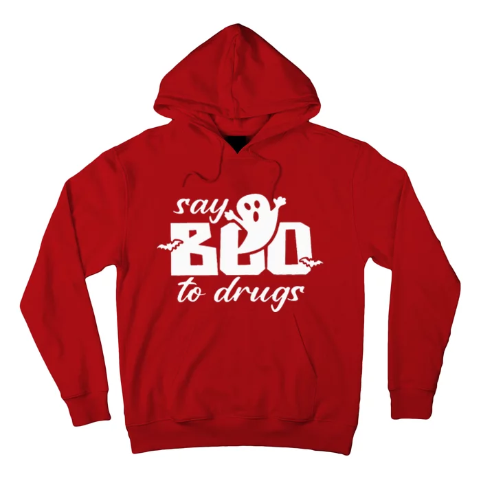 Say Boo To Drugs Funny Halloween Red Ribbon Week Awareness Hoodie