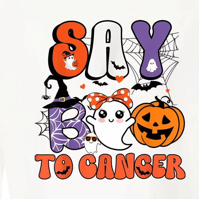 Say Boo To Cancer Cropped Pullover Crew