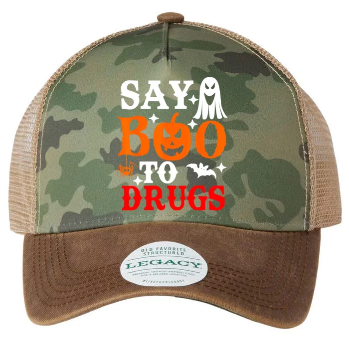 Say Boo To Drugs Funny Halloween Red Ribbon Week Awareness Legacy Tie Dye Trucker Hat