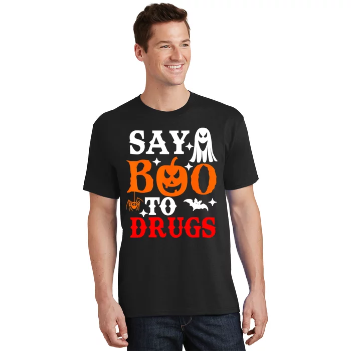 Say Boo To Drugs Funny Halloween Red Ribbon Week Awareness T-Shirt