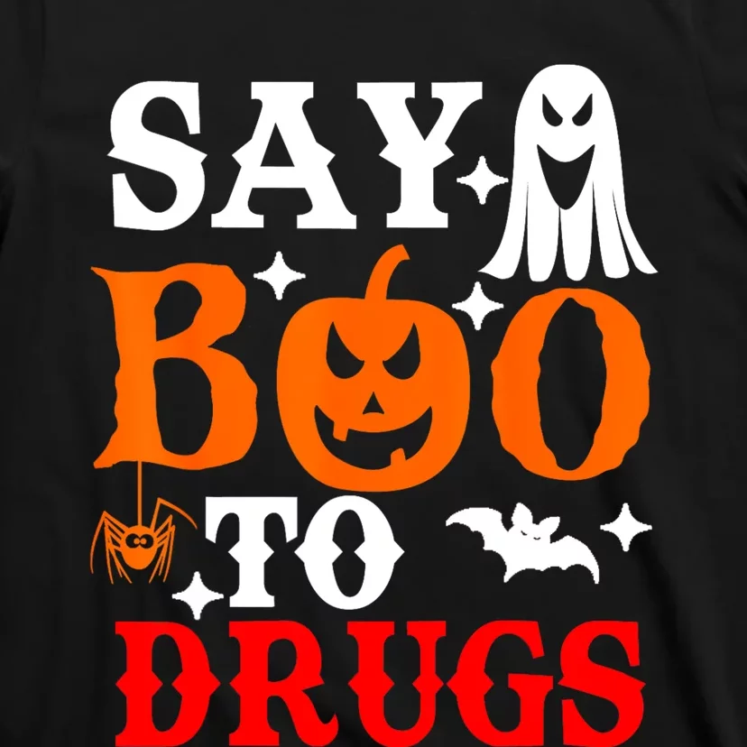 Say Boo To Drugs Funny Halloween Red Ribbon Week Awareness T-Shirt