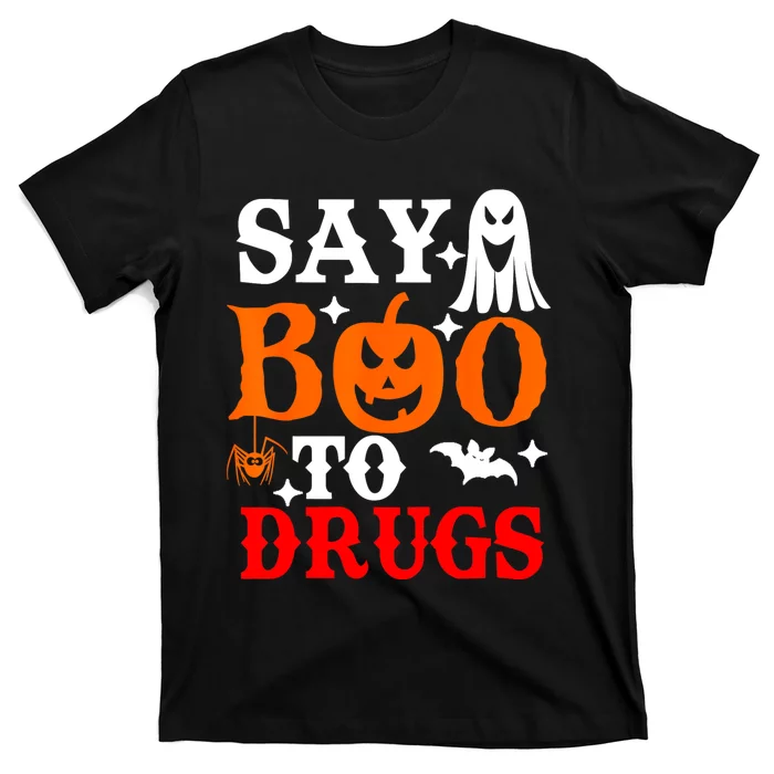 Say Boo To Drugs Funny Halloween Red Ribbon Week Awareness T-Shirt