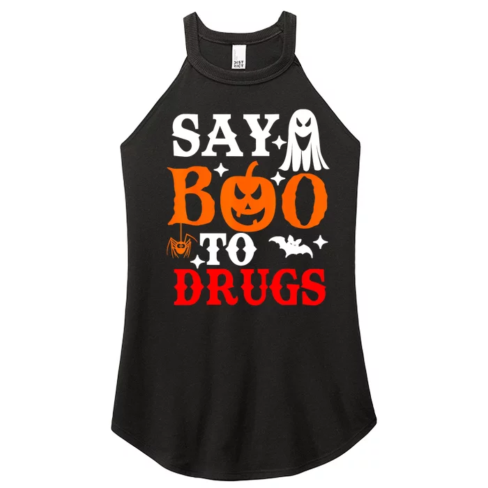 Say Boo To Drugs Funny Halloween Red Ribbon Week Awareness Women’s Perfect Tri Rocker Tank