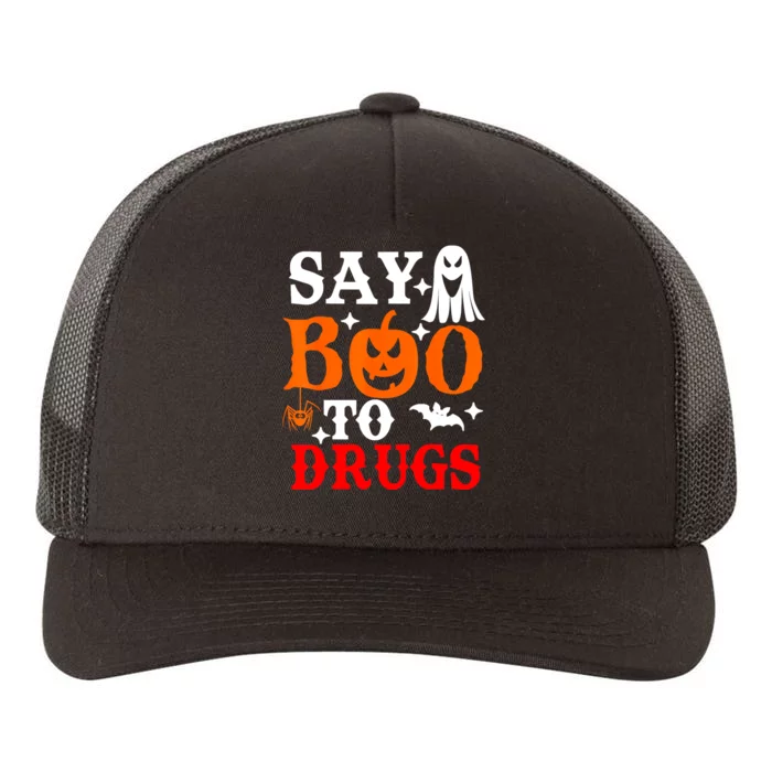 Say Boo To Drugs Funny Halloween Red Ribbon Week Awareness Yupoong Adult 5-Panel Trucker Hat