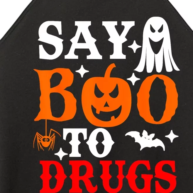 Say Boo To Drugs Funny Halloween Red Ribbon Week Awareness Women’s Perfect Tri Rocker Tank