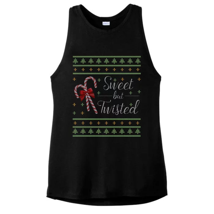 Sweet But Twisted Candy Cane Ugly Christmas Sweater Xmas Cool Gift Ladies Tri-Blend Wicking Tank