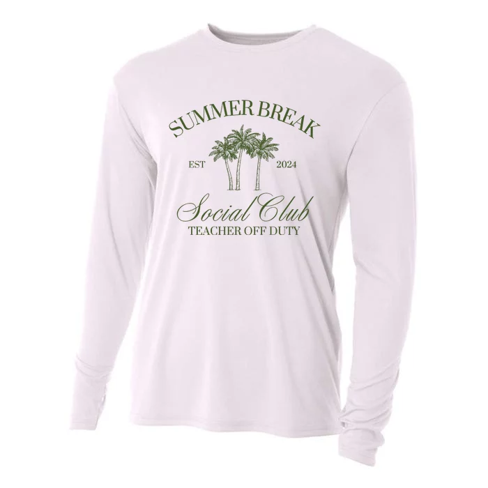 Summer Break Teacher Off Duty Cooling Performance Long Sleeve Crew