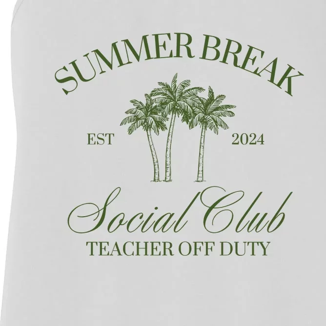 Summer Break Teacher Off Duty Women's Racerback Tank