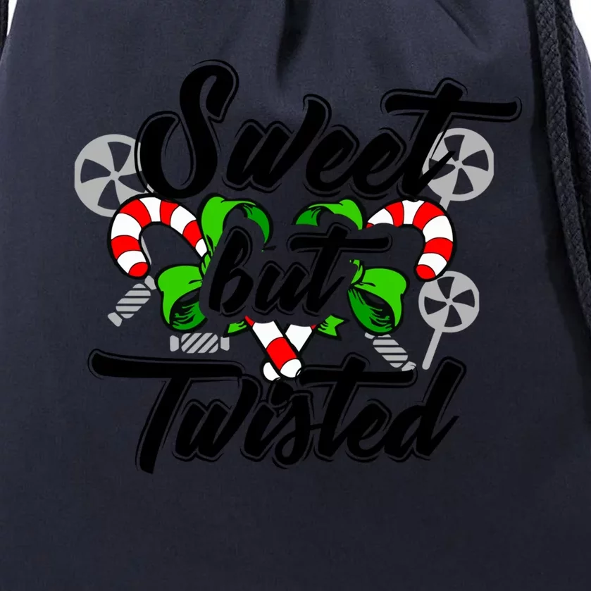 Sweet But Twisted Candycane Funny Christmas Gift Dults Gift Drawstring Bag