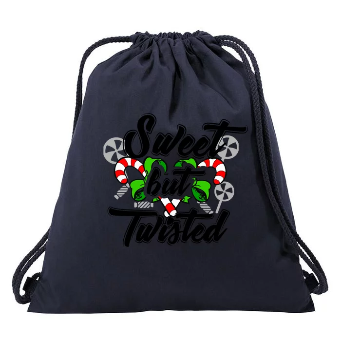 Sweet But Twisted Candycane Funny Christmas Gift Dults Gift Drawstring Bag