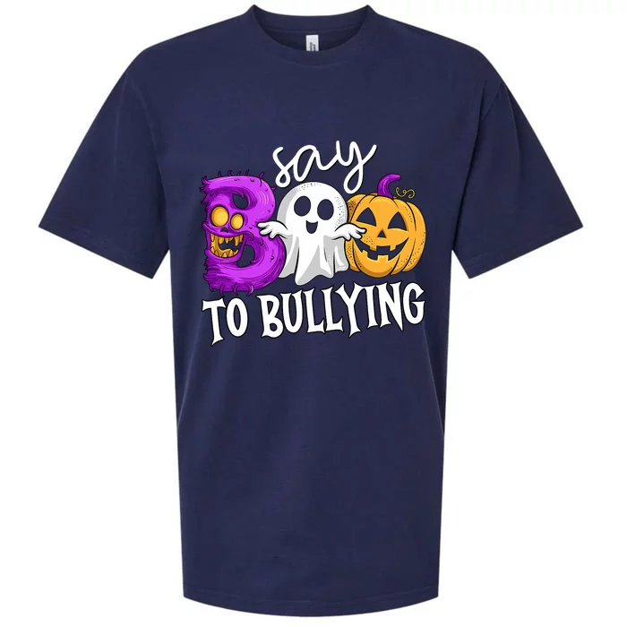 Say Boo To Bullying Orange Anti Bullying Unity Day Halloween Sueded Cloud Jersey T-Shirt