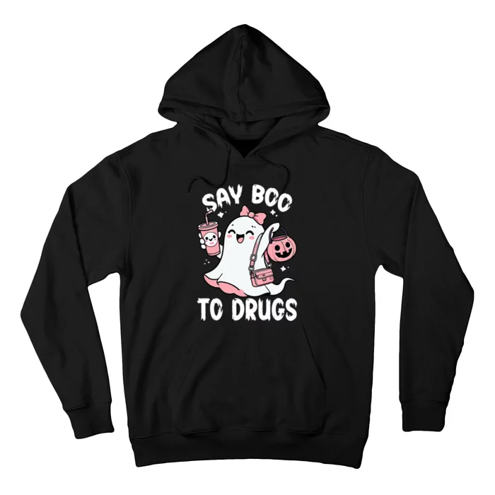 Say Boo To Drugs Funny Halloween Red Ribbon Week Awareness Hoodie