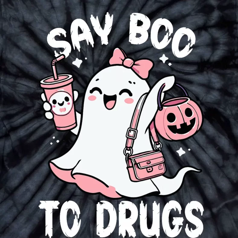 Say Boo To Drugs Funny Halloween Red Ribbon Week Awareness Tie-Dye T-Shirt