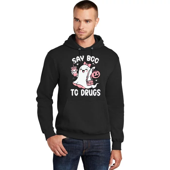 Say Boo To Drugs Funny Halloween Red Ribbon Week Awareness Tall Hoodie