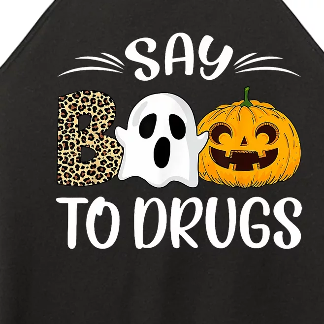 Say Boo To Drugs Red Ribbon Week Awareness Funny Halloween Women’s Perfect Tri Rocker Tank