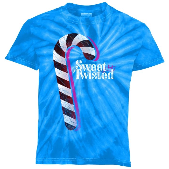 Sweet But Twisted Big Candy Cane Cute Gift Kids Tie-Dye T-Shirt