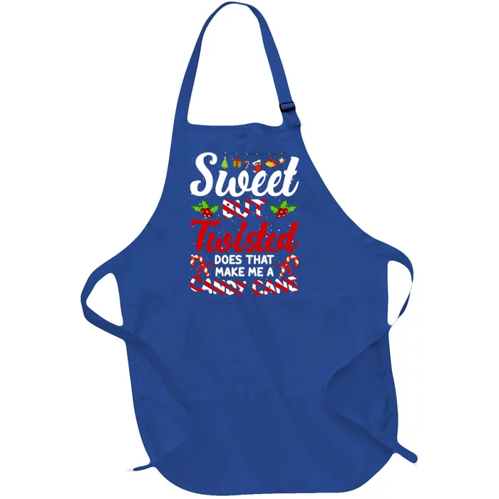 Sweet But Twisted Candy Cane Christmas Matching Great Gift Full-Length Apron With Pocket