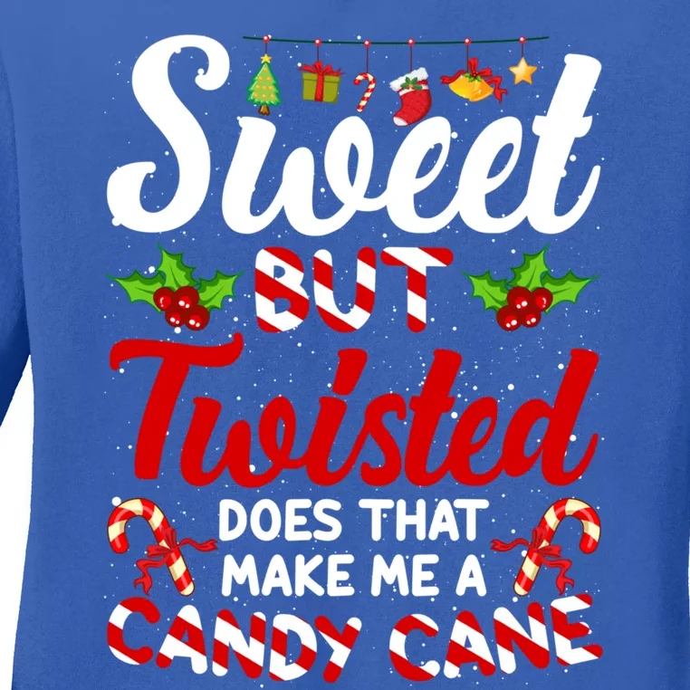 Sweet But Twisted Candy Cane Christmas Matching Great Gift Ladies Long Sleeve Shirt