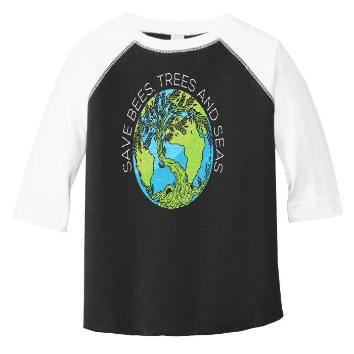 Save Bees Trees And Seas Climate Change Toddler Fine Jersey T-Shirt