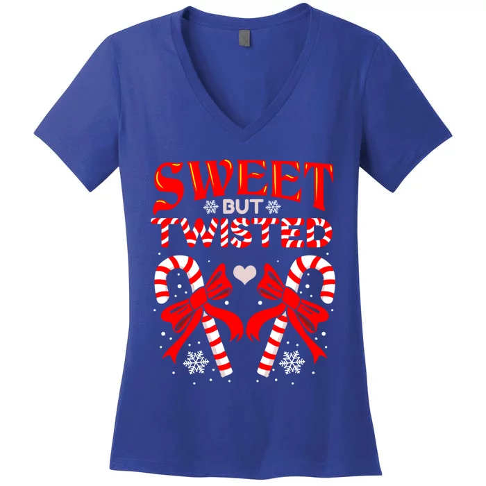 Sweet But Twisted Candy Cane Christmas Meaningful Gift Women's V-Neck T-Shirt