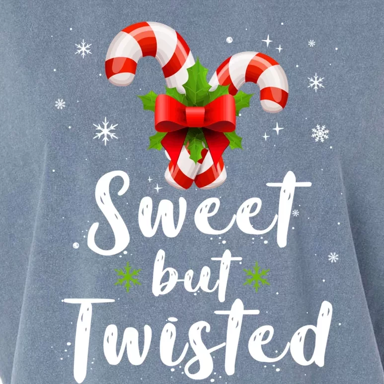 Sweet But Twisted Christmas Funny Candy Cane Xmas Gift Garment-Dyed Women's Muscle Tee